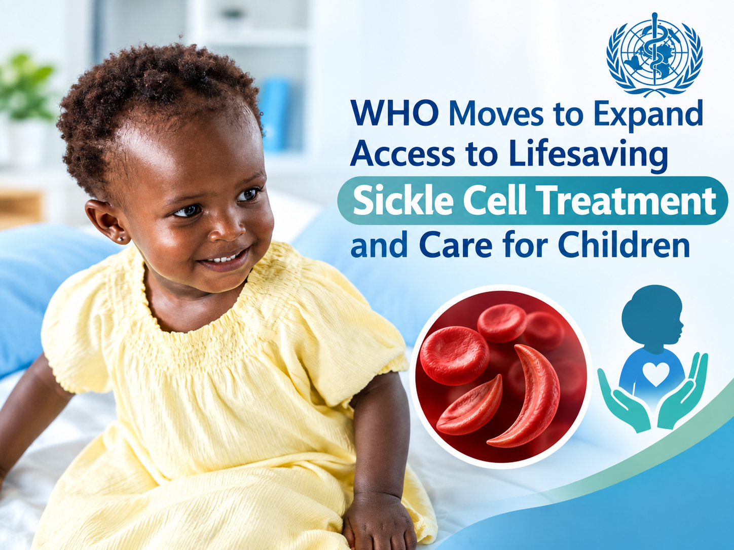 Newborn screening materials, a blood sample card and pediatric sickle cell care checklist on a clinical desk.
